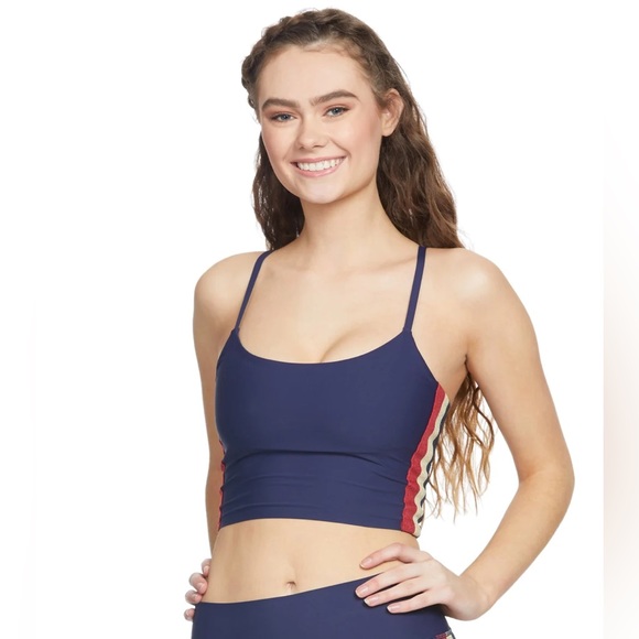 Spiritual Gangster Shimmer Stripe Practice Cami in Aurora Sky, S - Picture 2 of 9